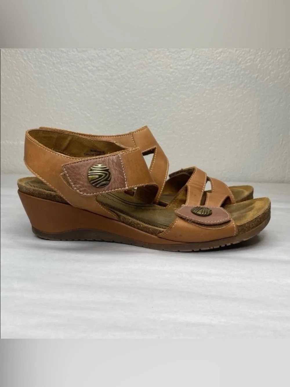 Biza Madison Boho Tan Leather Comfort Sandals Size 40 / 9